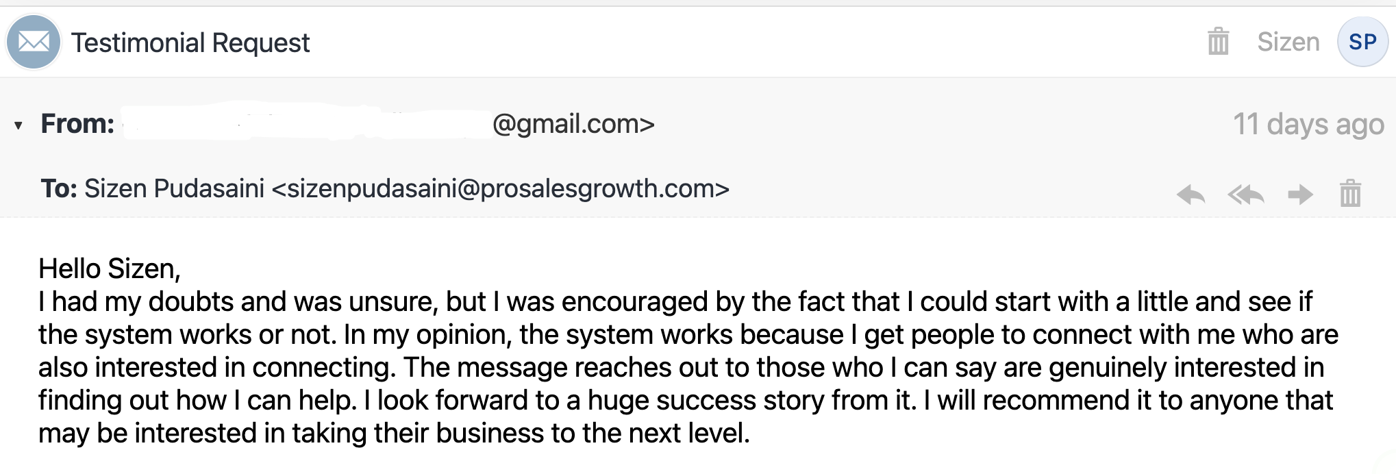 World Financial financial advisor testimonial screenshot
